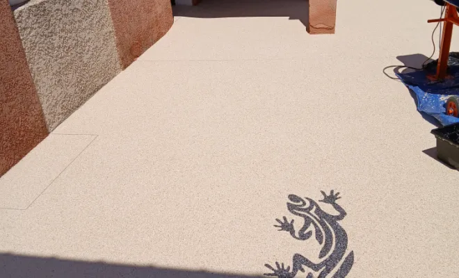  Pose d'une moquette de pierre sur une terrasse à Marseille cote d’azur, Cavaillon, FW.Résine