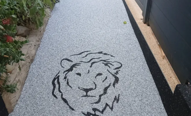 Pose de tapis de pierre , Cavaillon, FW.Résine