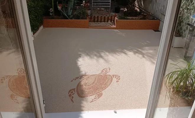 La moquette de pierre est idéale pour un sol intérieur ou extérieur., Cavaillon, FW.Résine